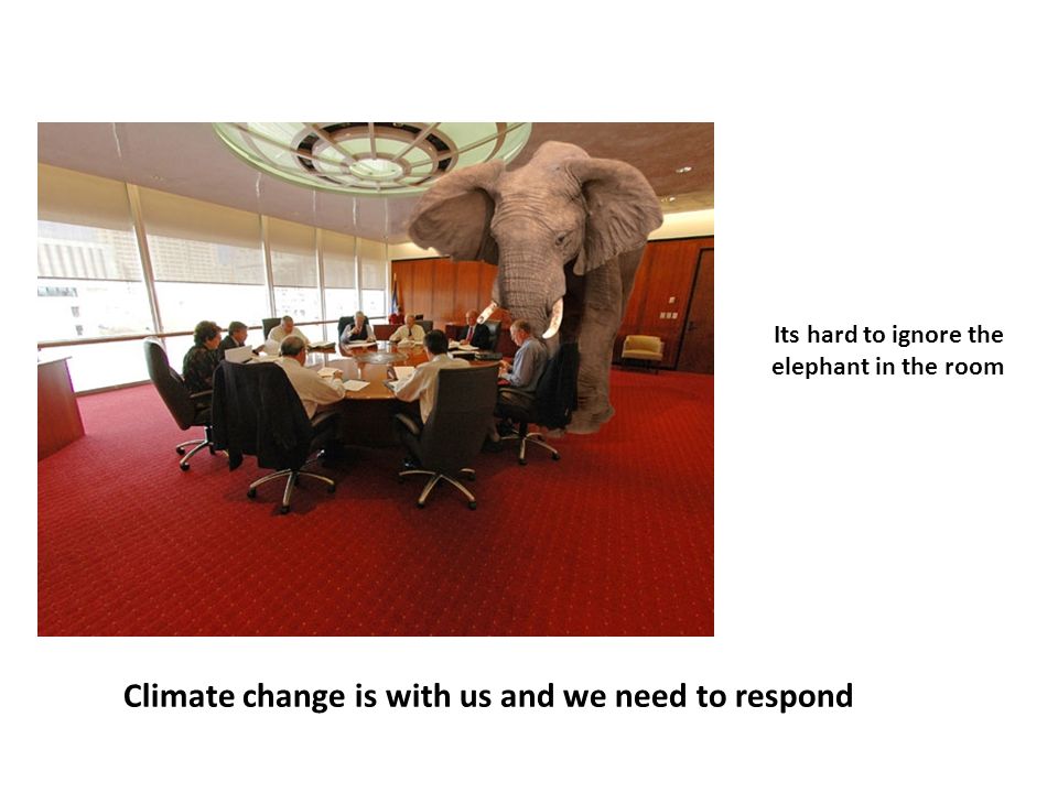 Its hard to ignore the elephant in the room Climate change is with us and we need to respond