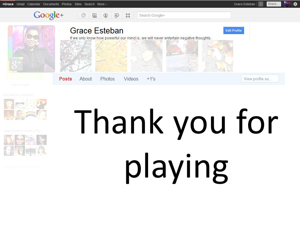 Thank you for playing