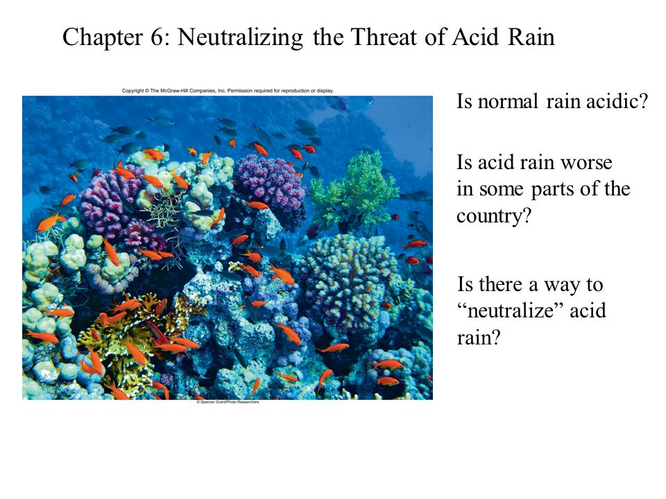 Chapter 6: Neutralizing the Threat of Acid Rain Is normal rain acidic.