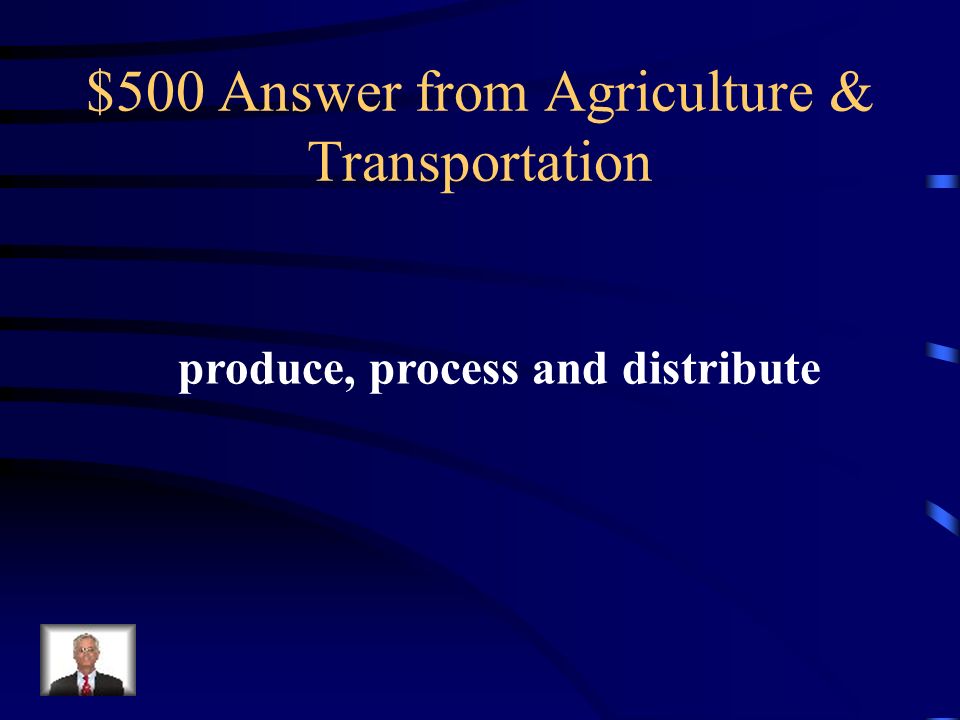 $500 Question from Agriculture & Transportation Agricultural businesses must do three things