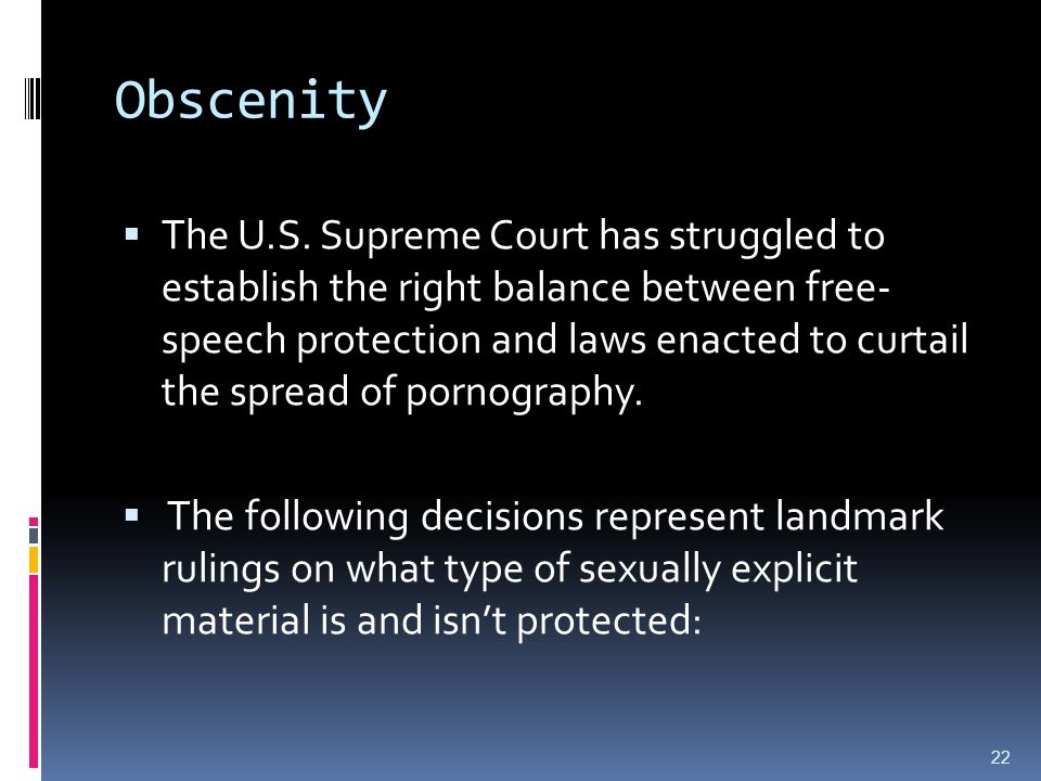 Obscenity  The U.S.
