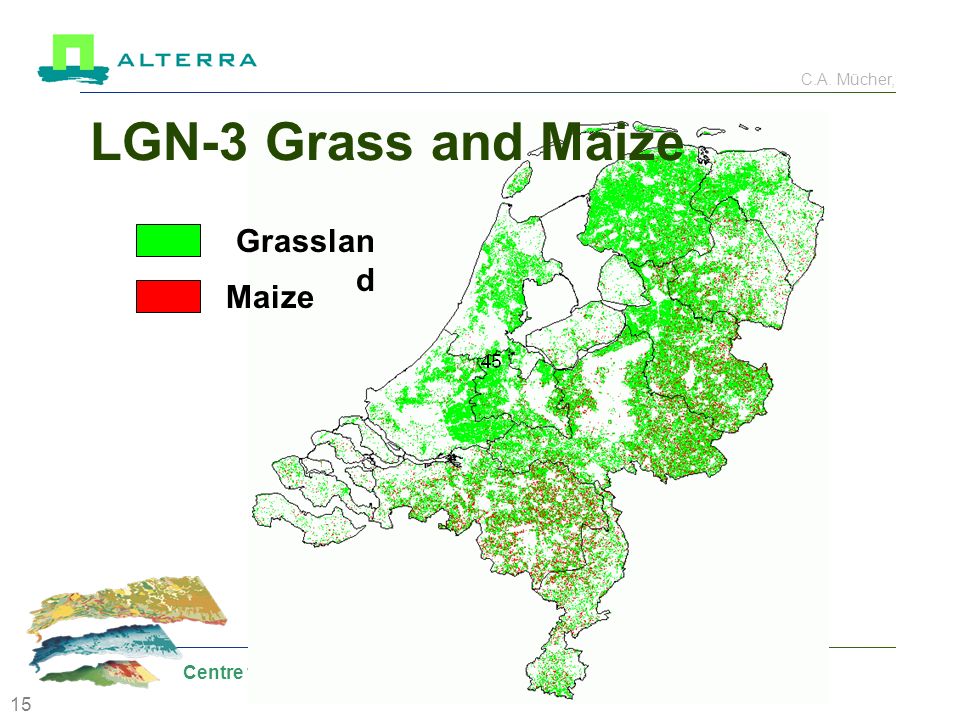C.A. Mücher, Centre for Geo-Information 15 LGN-3 Grass and Maize Grasslan d Maize