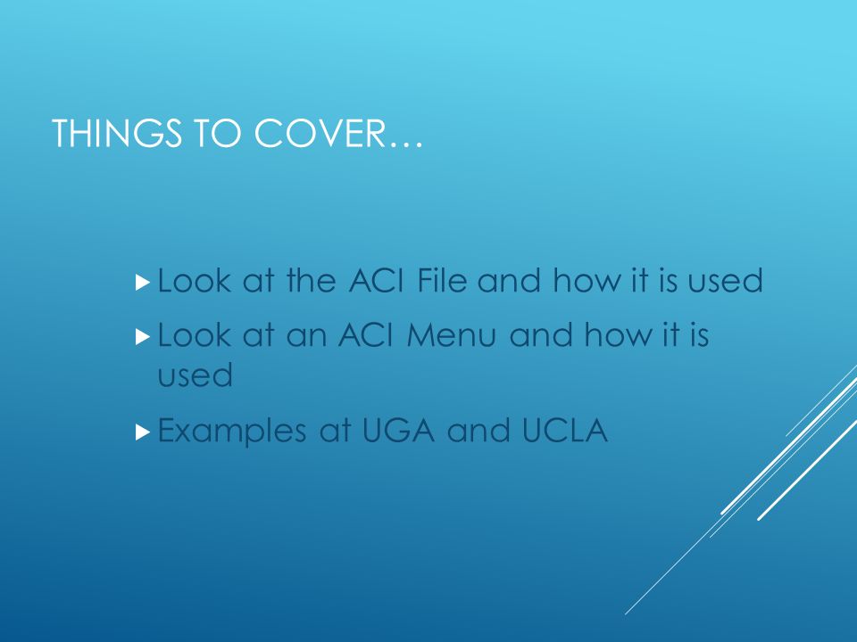 aci file aci menus