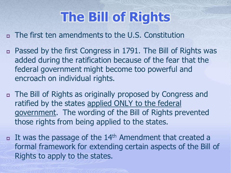 first ten amendments to the constitution