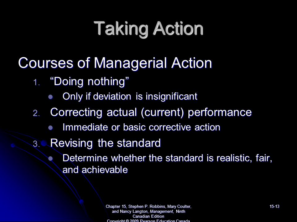 Taking Action Courses of Managerial Action 1.