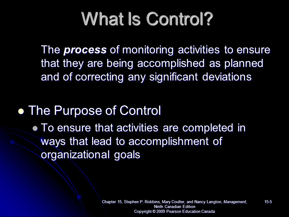 What Is Control.