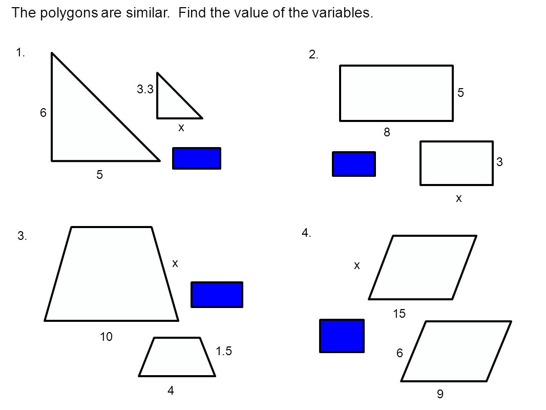 The polygons are similar. Find the value of the variables.