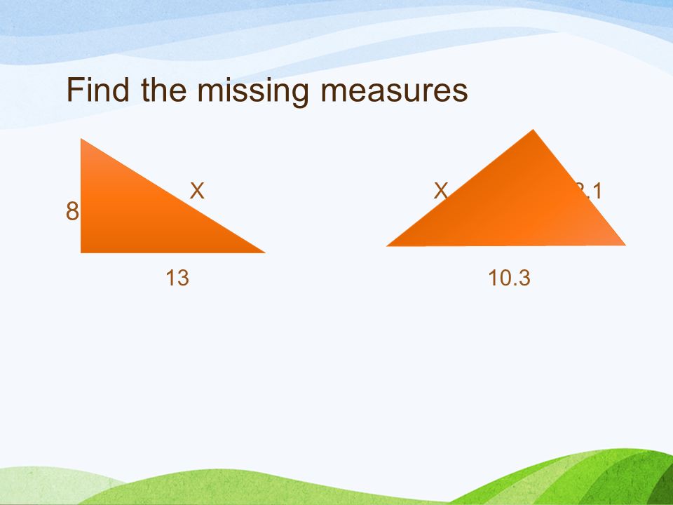 Find the missing measures X X