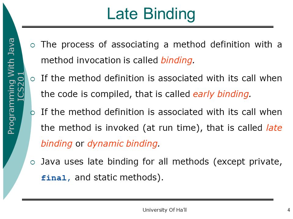 Defining method