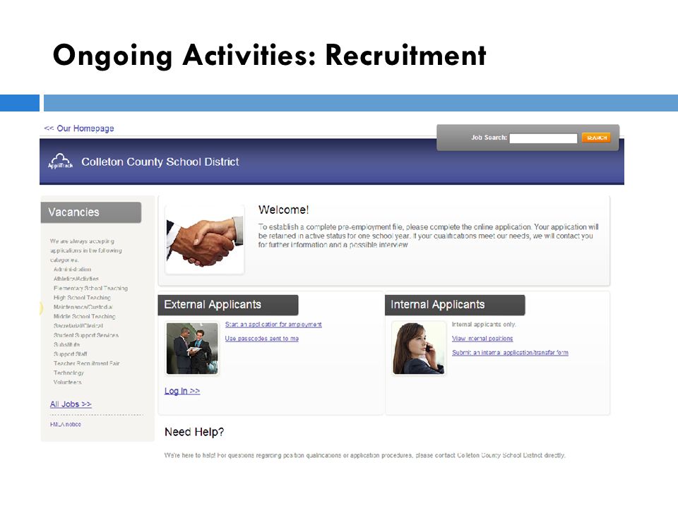 Ongoing Activities: Recruitment