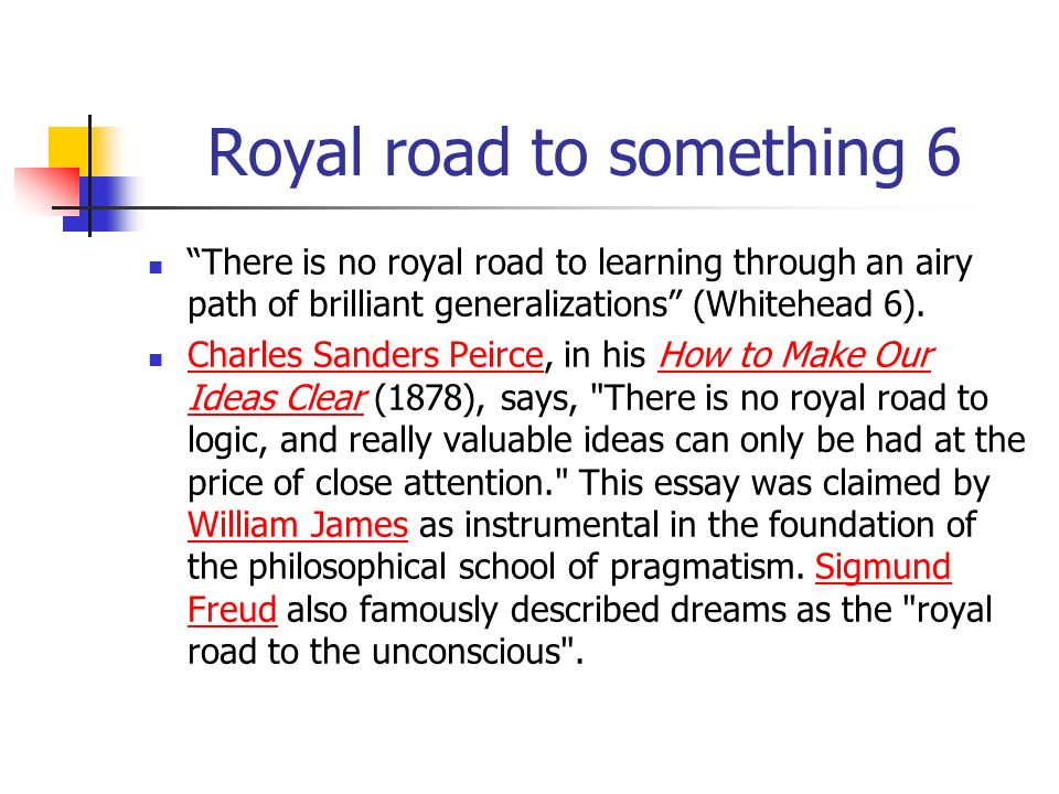 there is no royal road to learning