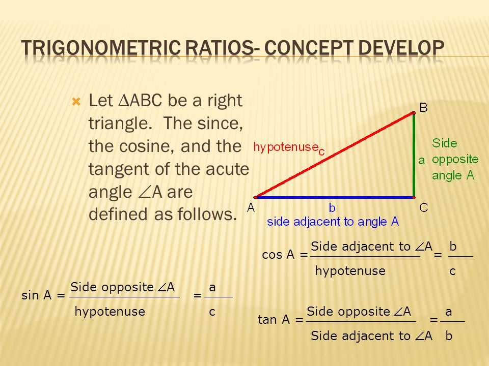  Let ∆ABC be a right triangle.