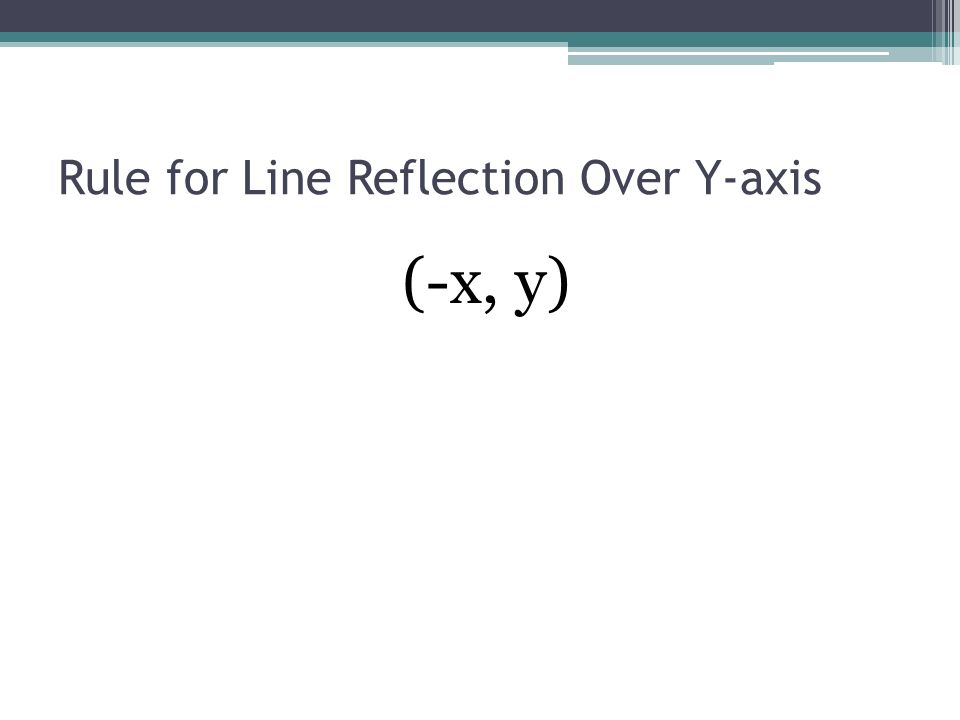 Rule for Line Reflection Over Y-axis (-x, y)