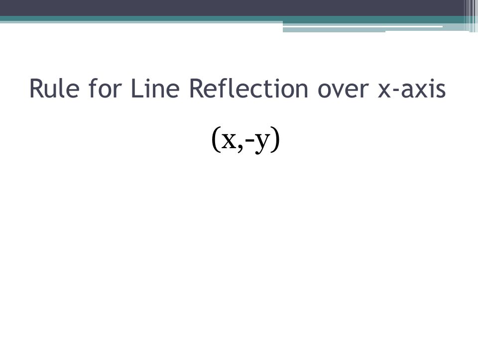 Rule for Line Reflection over x-axis (x,-y)