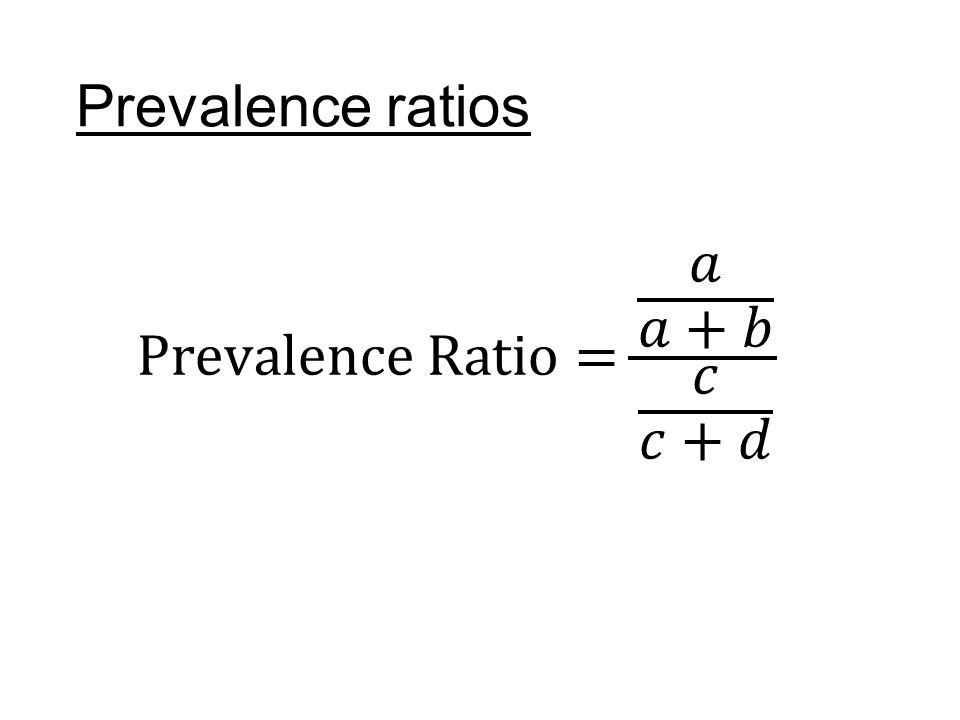 Prevalence ratios