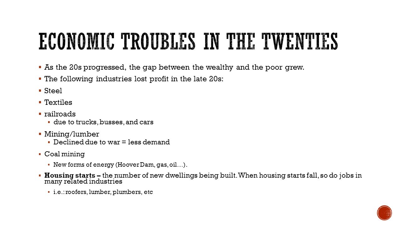 as the 20s progressed the gap between the wealthy and the poor grew