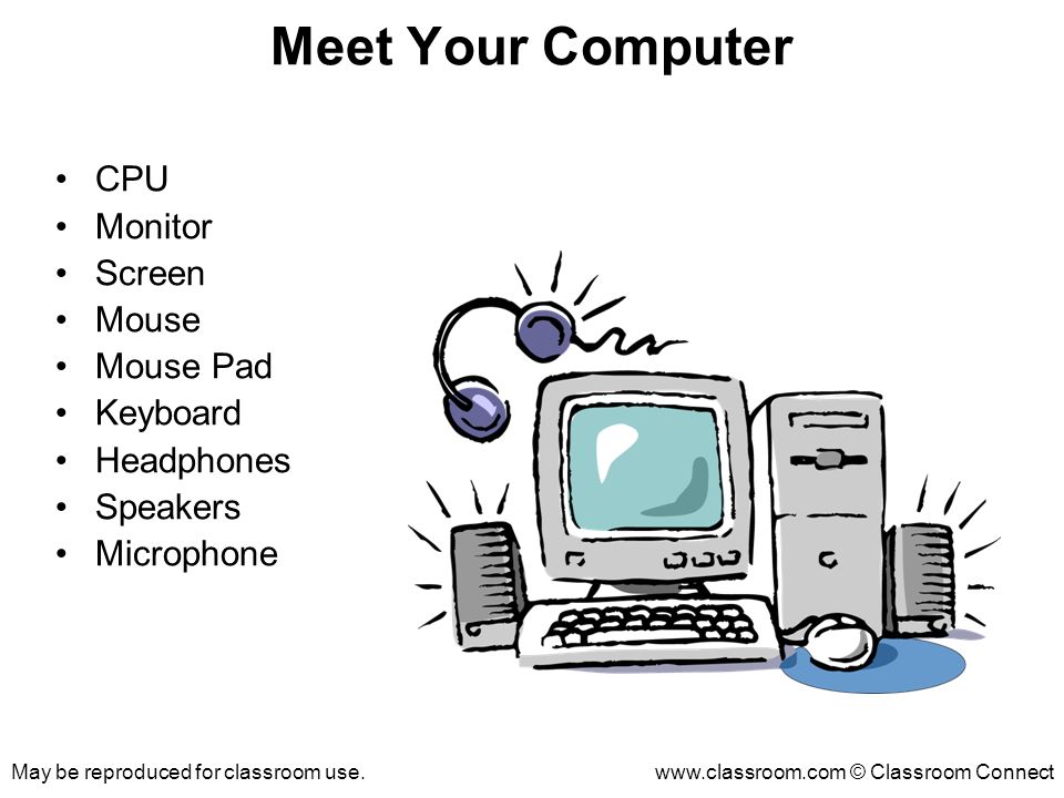 May be reproduced for classroom use. © Classroom Connect Computer Parts and  Vocabulary. - ppt download