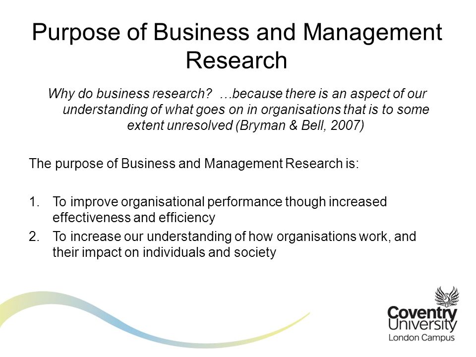 Why do business research.