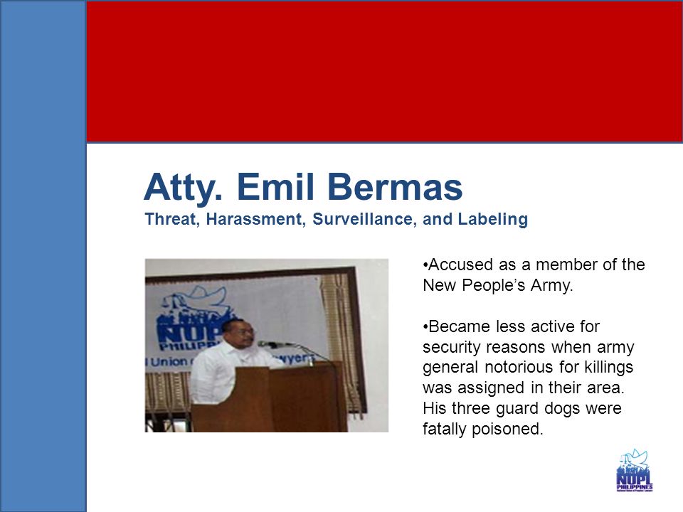 Atty. Emil Bermas Accused as a member of the New People’s Army.