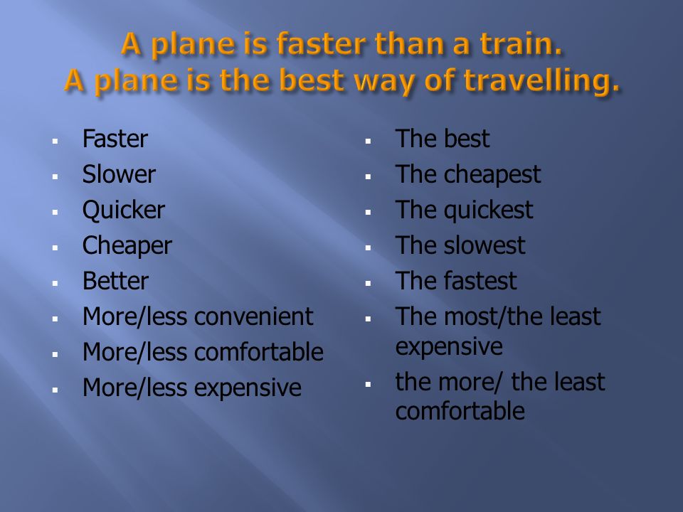More well или better. More faster или more fast. The best way to Travel текст. Faster или quicker. Much faster.