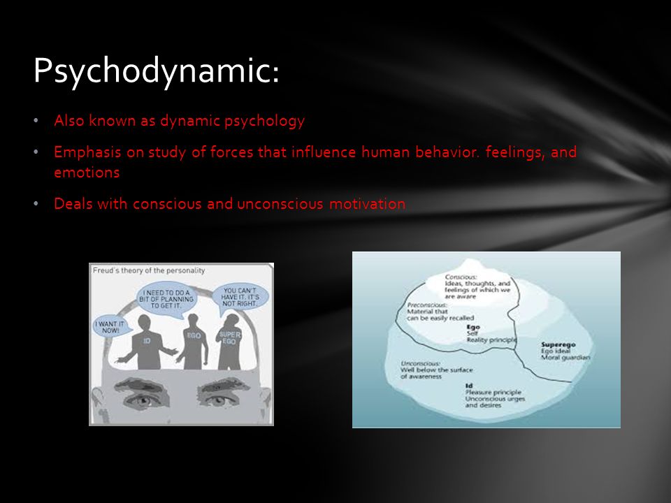 Also known as dynamic psychology Emphasis on study of forces that influence human behavior.
