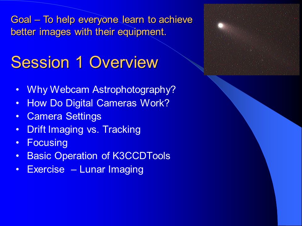 Webcam Astro-imaging Workshop Dave Dockery & Steve Barkes. - ppt download