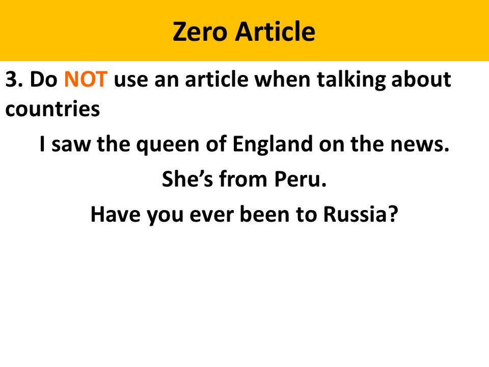 Zero Article 3.