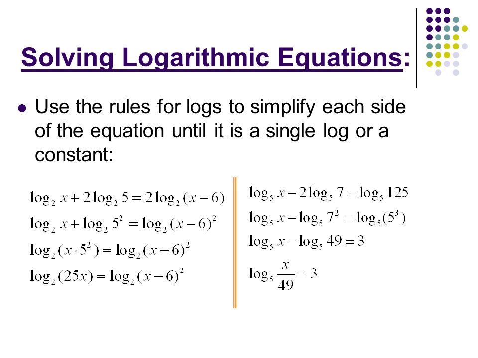 4 4 Solving Exponential And Logarithmic Equations Ppt Download