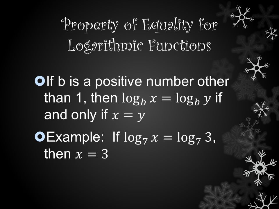 Property of Equality for Logarithmic Functions
