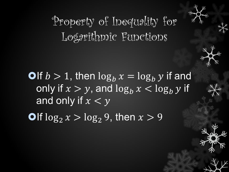 Property of Inequality for Logarithmic Functions