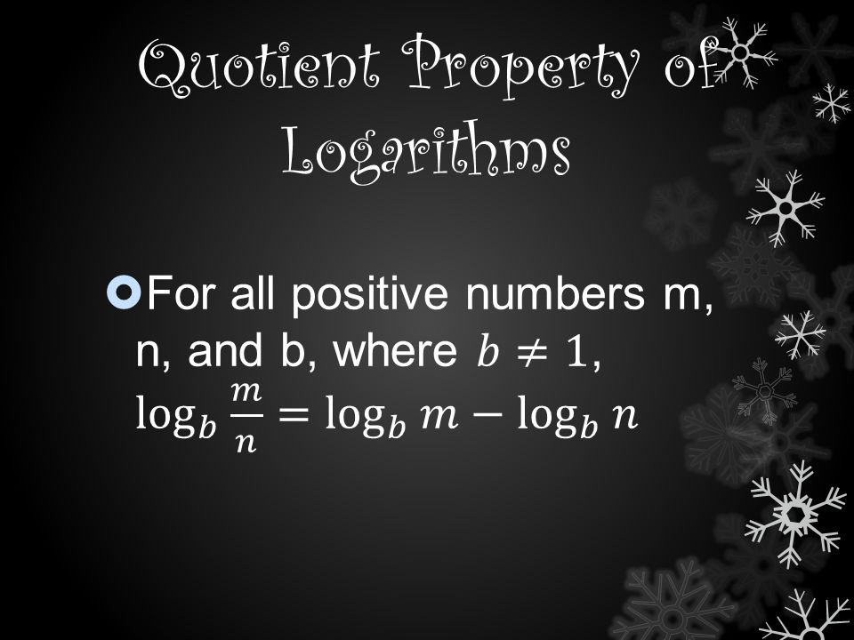 Quotient Property of Logarithms