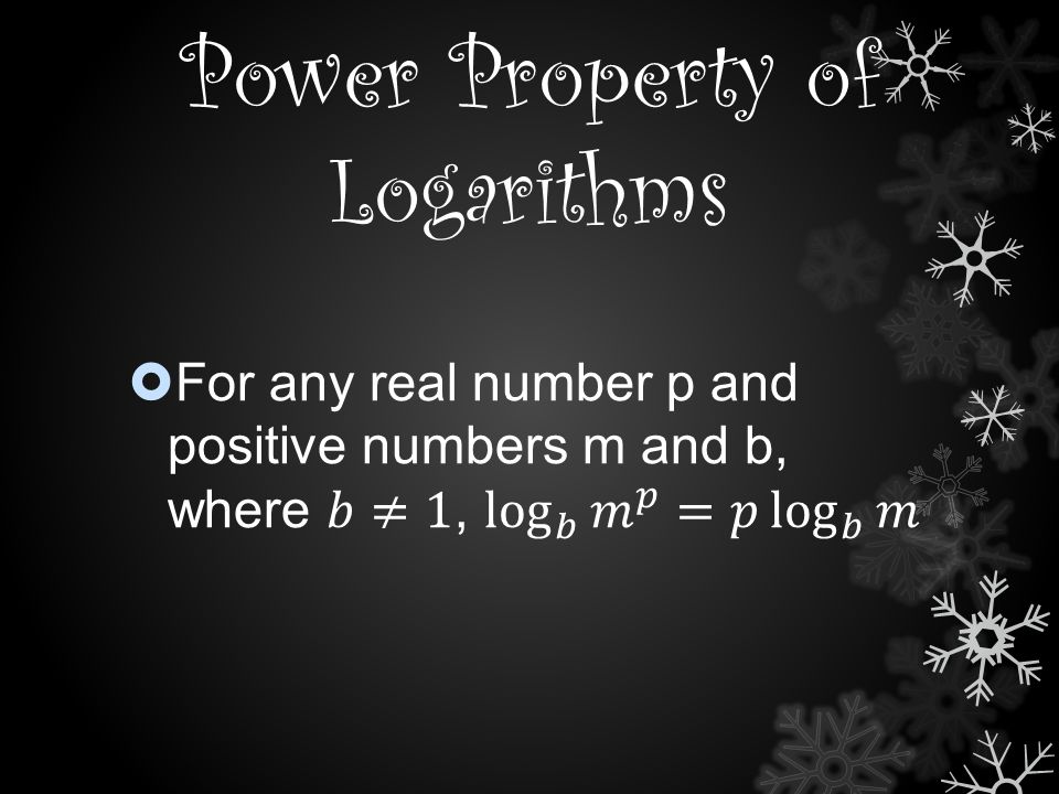 Power Property of Logarithms