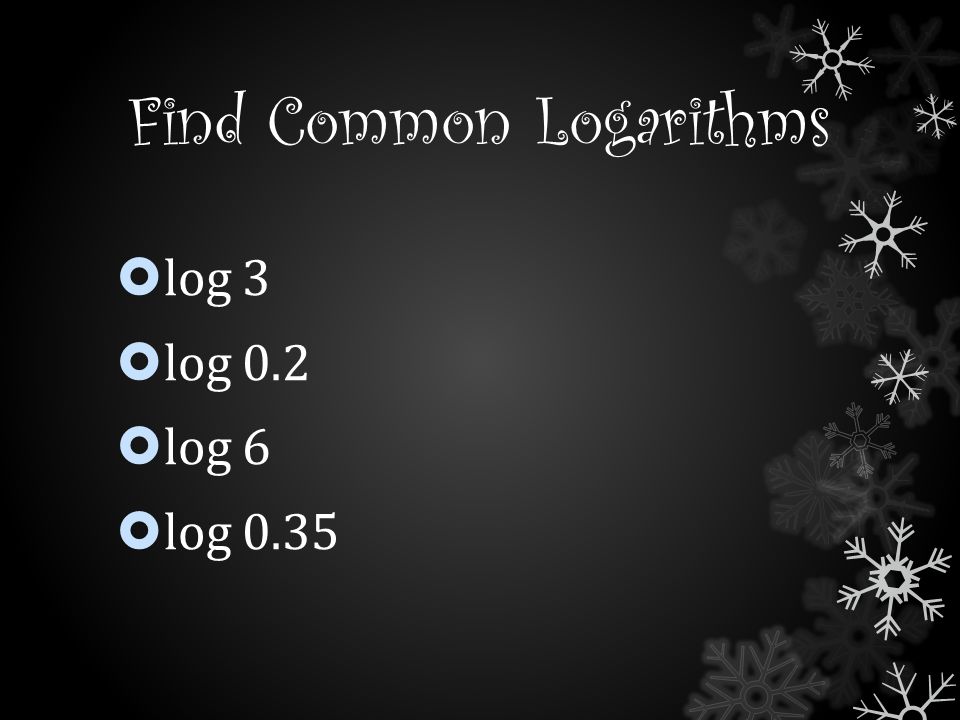 Find Common Logarithms