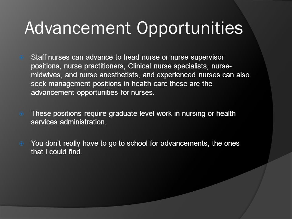 advancement opportunities for nurses