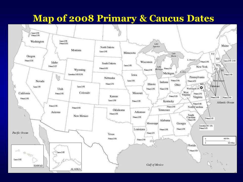 Map of 2008 Primary & Caucus Dates