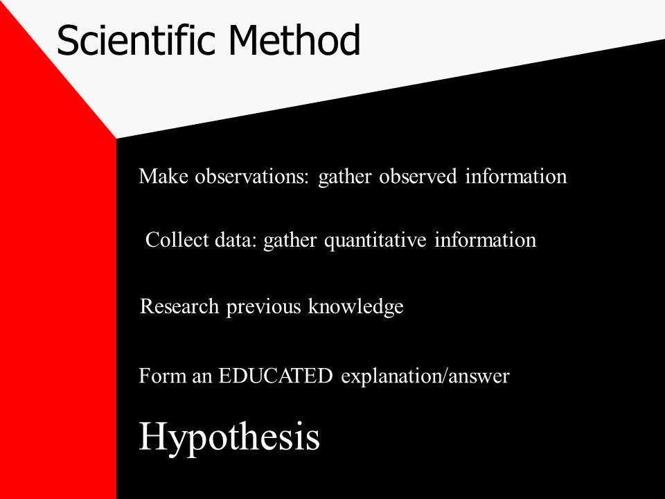 Scientific Method Identify a problem What do you want to know.