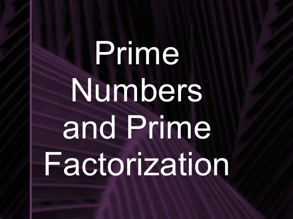 Prime Numbers and Prime Factorization