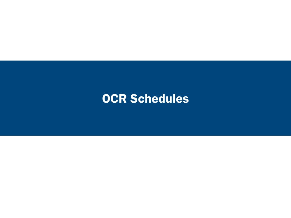 OCR Schedules
