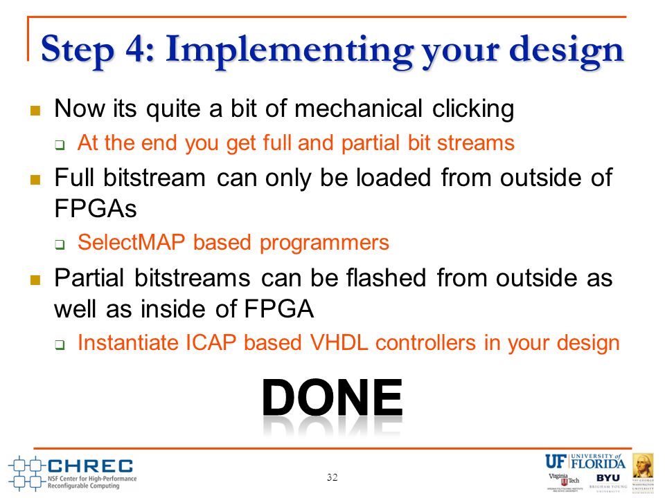 Step 4: Implementing your design 32