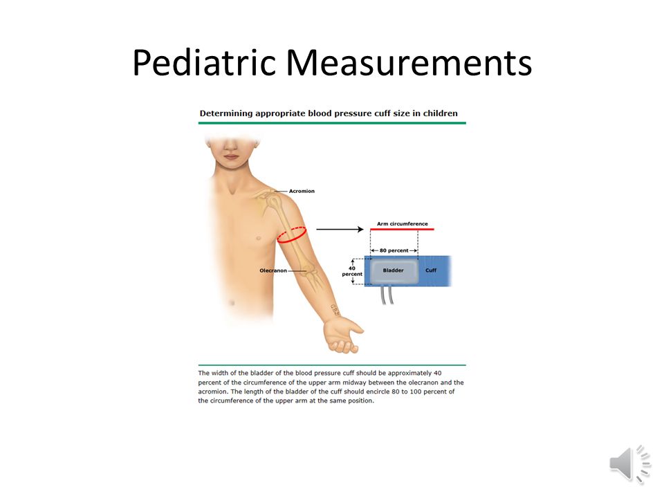 Pediatric Blood Pressure Cuff Size Chart