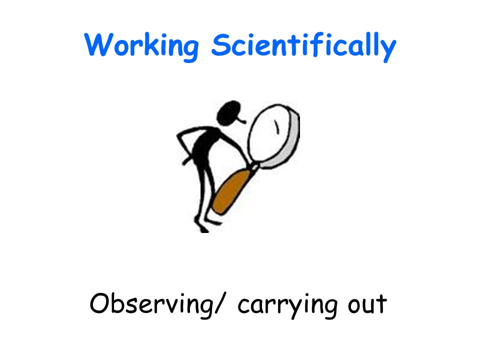 Working Scientifically Observing/ carrying out