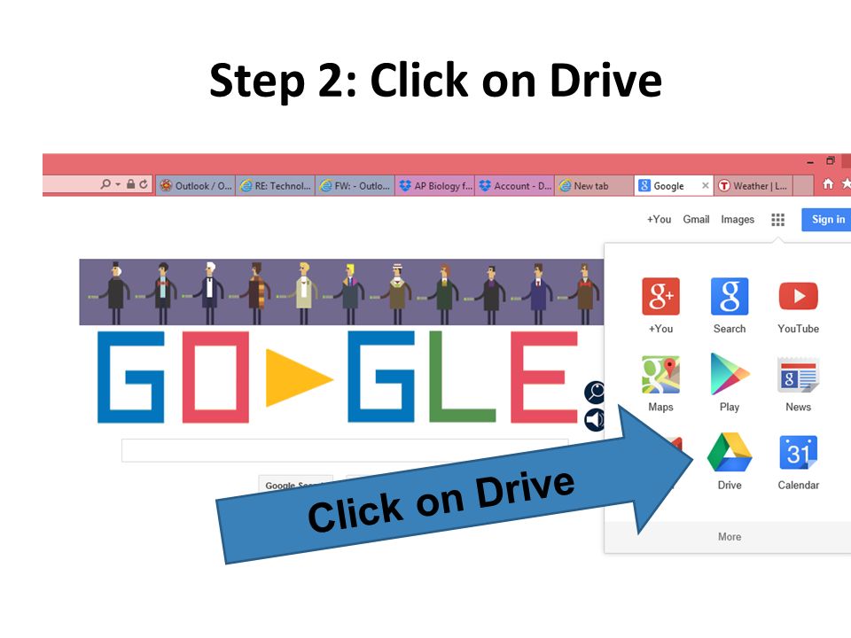Step 2: Click on Drive Click on Drive