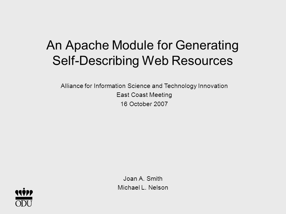 An Apache Module for Generating Self-Describing Web Resources Joan A.