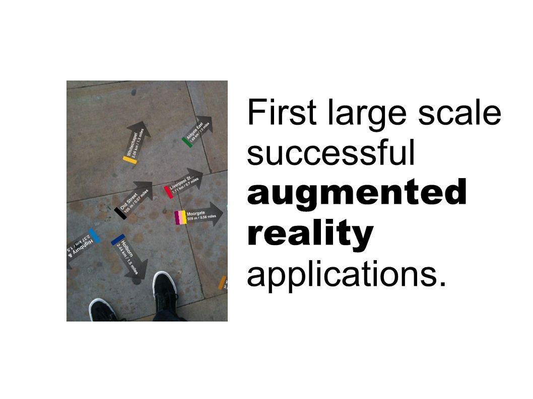 First large scale successful augmented reality applications.