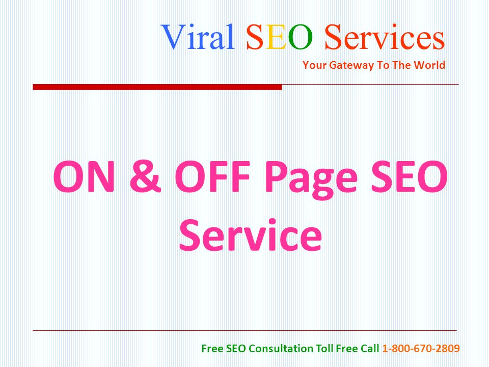 Viral SEO Services Your Gateway To The World Free SEO Consultation Toll Free Call ON & OFF Page SEO Service