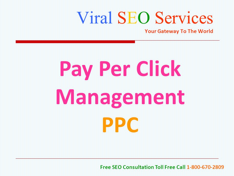 Viral SEO Services Your Gateway To The World Free SEO Consultation Toll Free Call Pay Per Click Management PPC