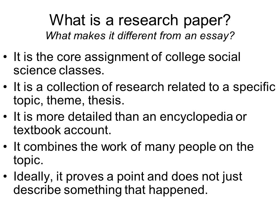 research paper assignment college