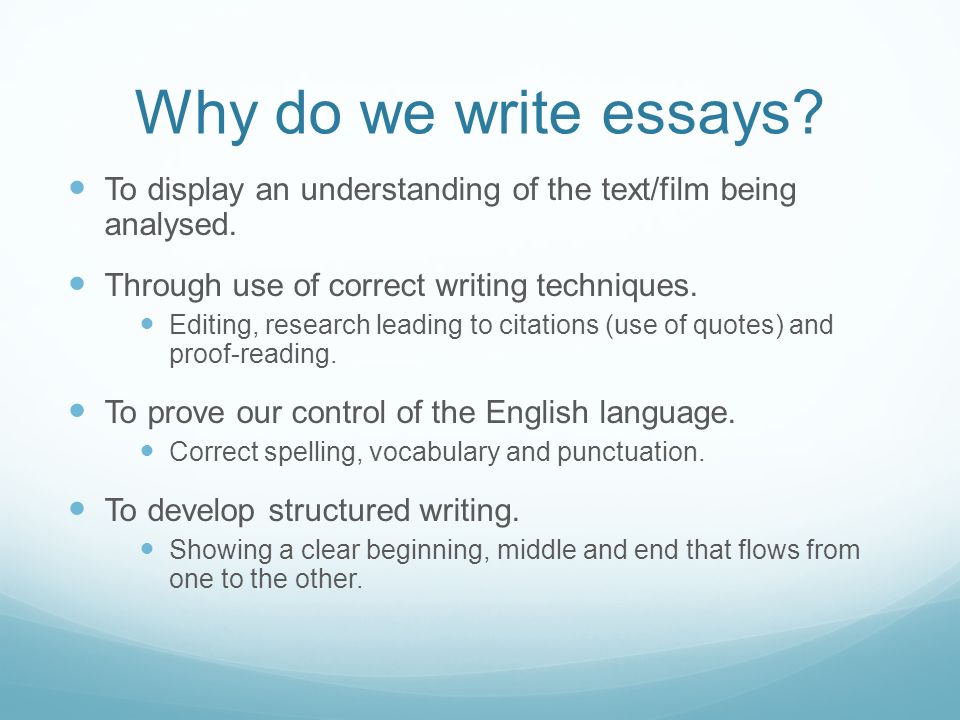 why we write essays