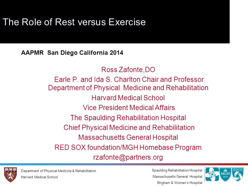 Department of Physical Medicine & Rehabilitation Harvard Medical School