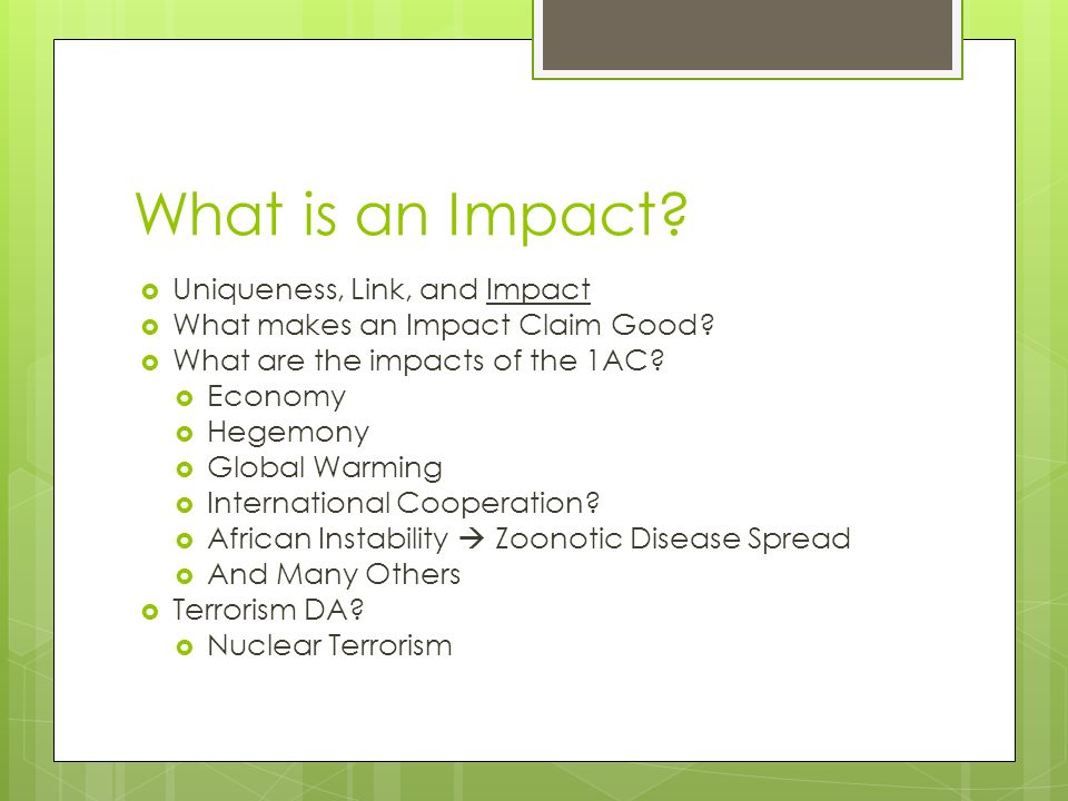 Impact presentation